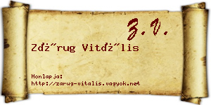 Zárug Vitális névjegykártya